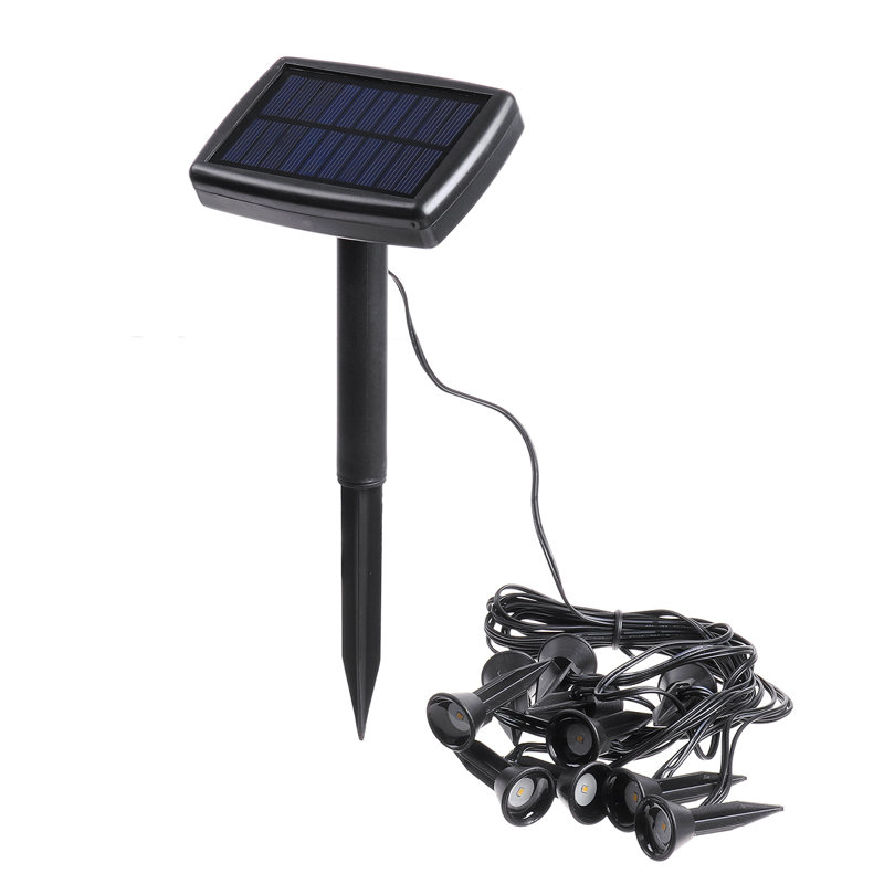Éclairage de sentier à énergie solaire noir