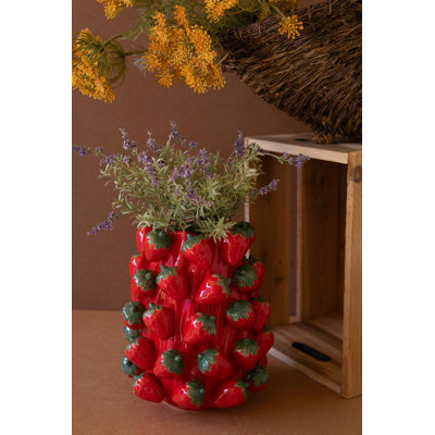 Vase en céramique fraises