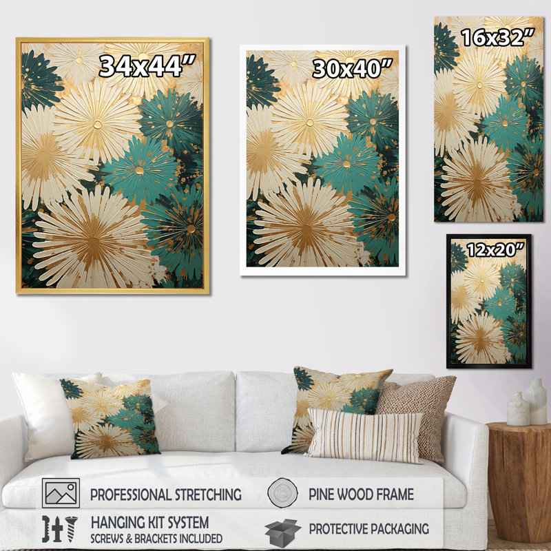 Une douche de feux d'artifice sur toile, Toile tendue, H 32 po x l 16 po