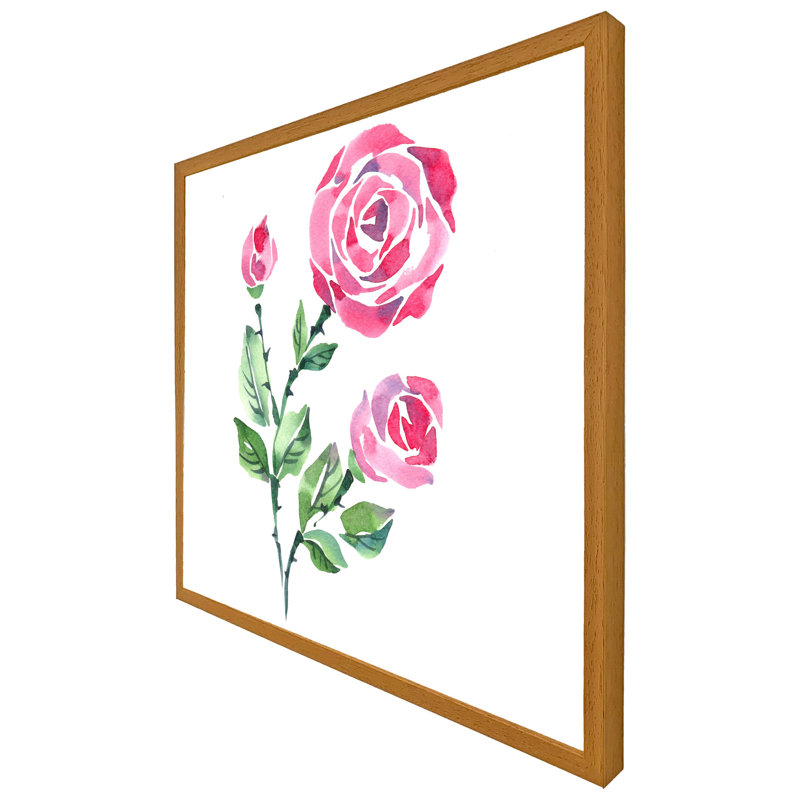 Adar Rose Print 1 Piece Single Picture Frame Wall Art, 76cm H x 76cm W x 4cm D, Oak Framed