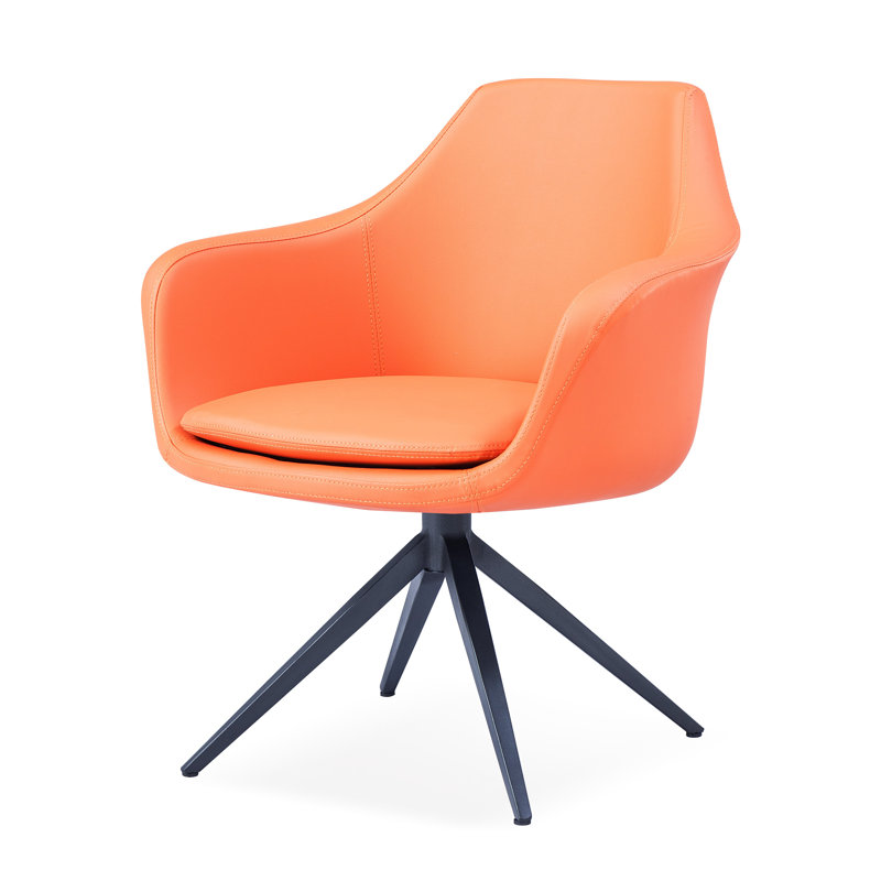 Chaise de réception Albarado, Noir, Orange