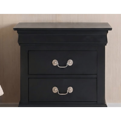 Temara Black 2 Drawers Nightstand Set Of 2