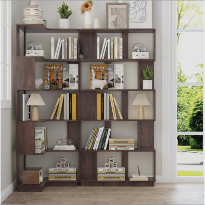 Ensemble de 2 bibliothèques combinées pour économiser de l'espace 55Cm plus 80Cm de longueur et 4 autres couleurs pour l'option, 2 bibliothèques en forme de groupe L X 1 + I en forme de bibliothèque X 1