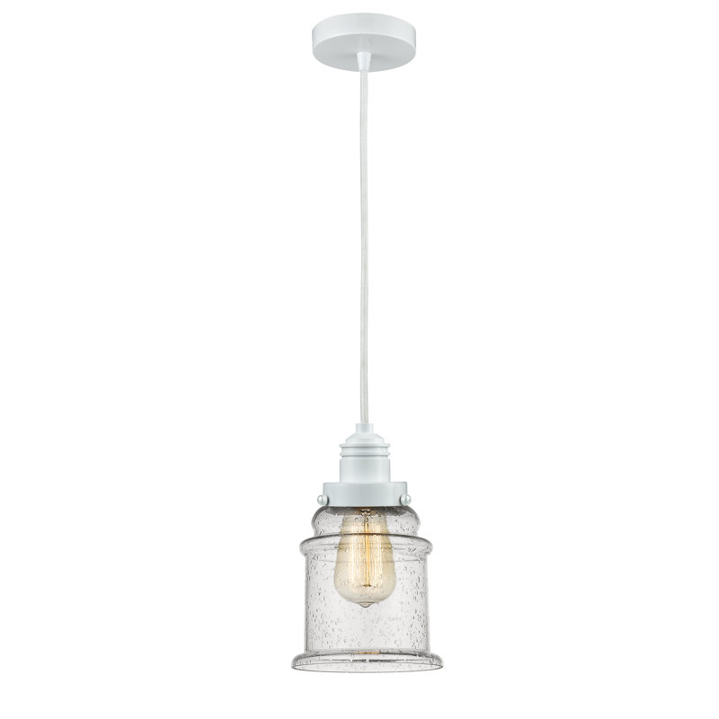 Cecil 1 - Light Single Pendant, White/White
