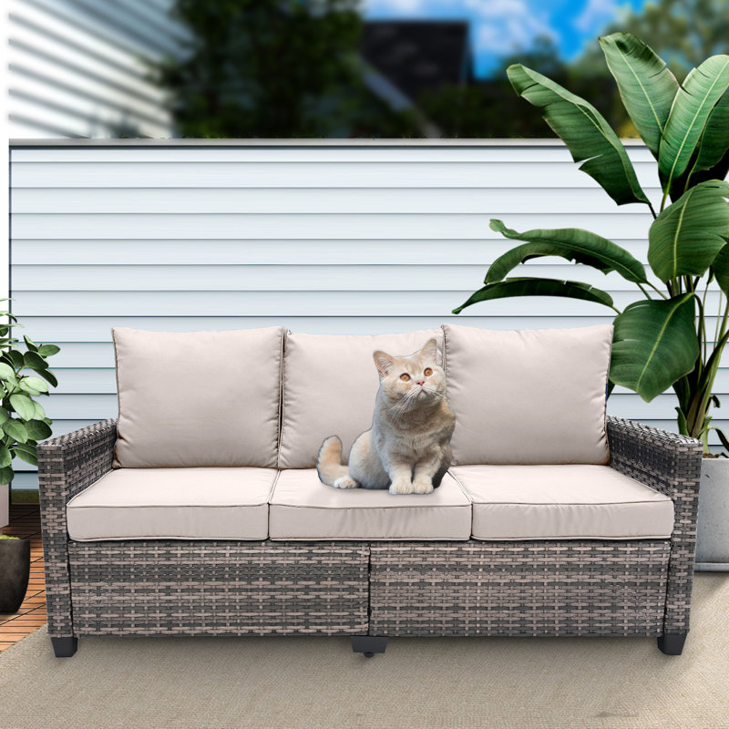 Canapé de patio 3 places Birdsall, Beige