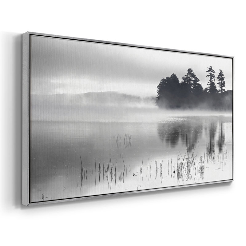 «Autumn Sunrise on Raquette Lake», toile tendue avec châssis, prête à être accrochée, H 25 po x l 49 po, Argent argent