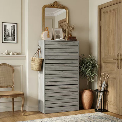 22.4'' Wide 12 Pair 3 Tippers Shoe Storage Cabinet