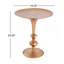 Petite petite table de bout ronde dorée, hauteur 29,3 po, décor métallique rétro