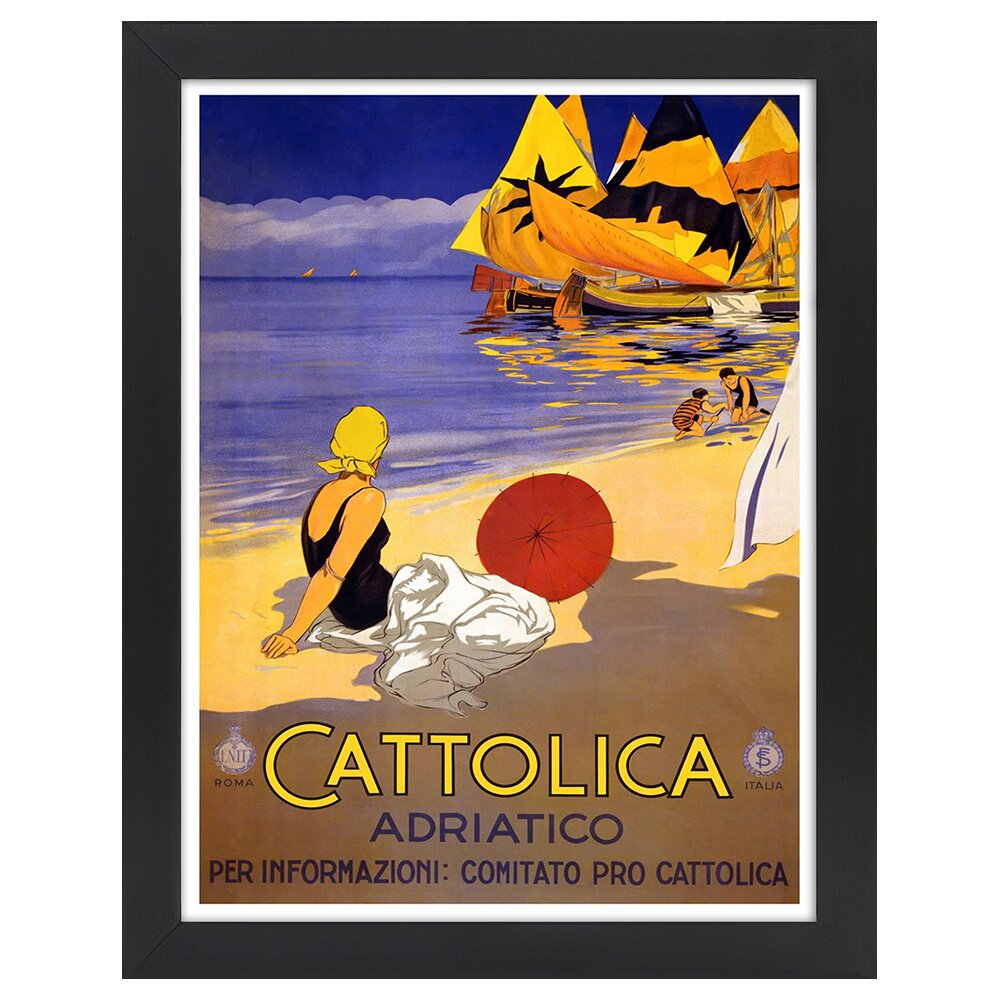 Leinwandbild Vintage Tourist Poster Cattolica