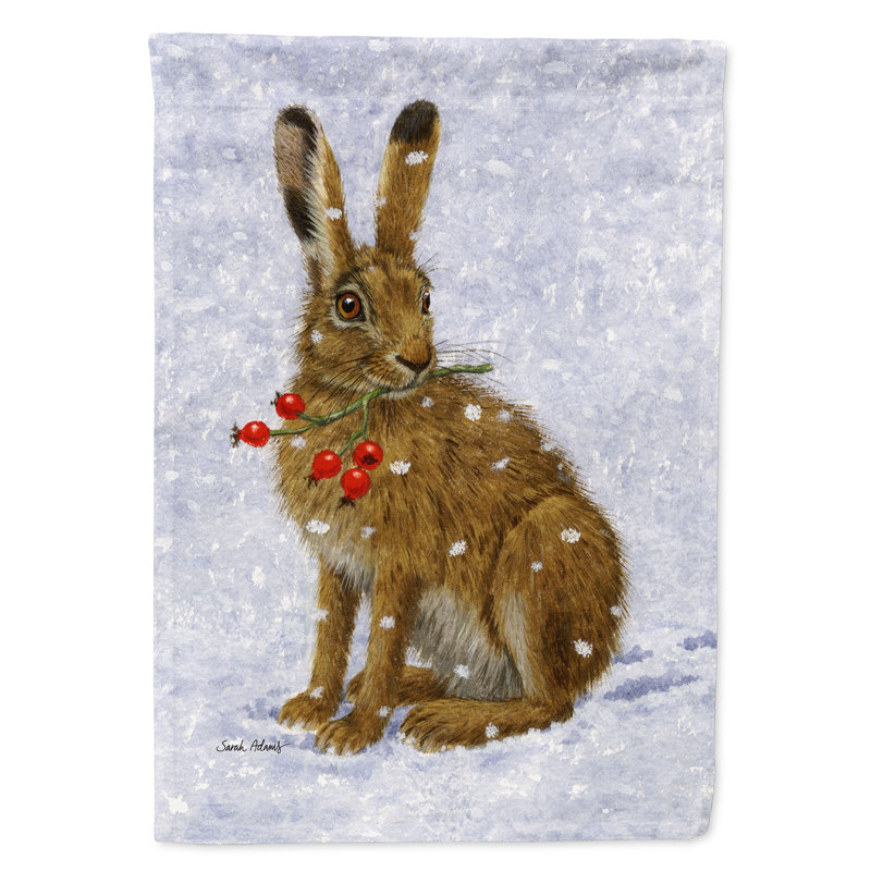 Rosehips à 2 côtés 40 x 28 po de lapin lièvre et de polyester drapeau maison