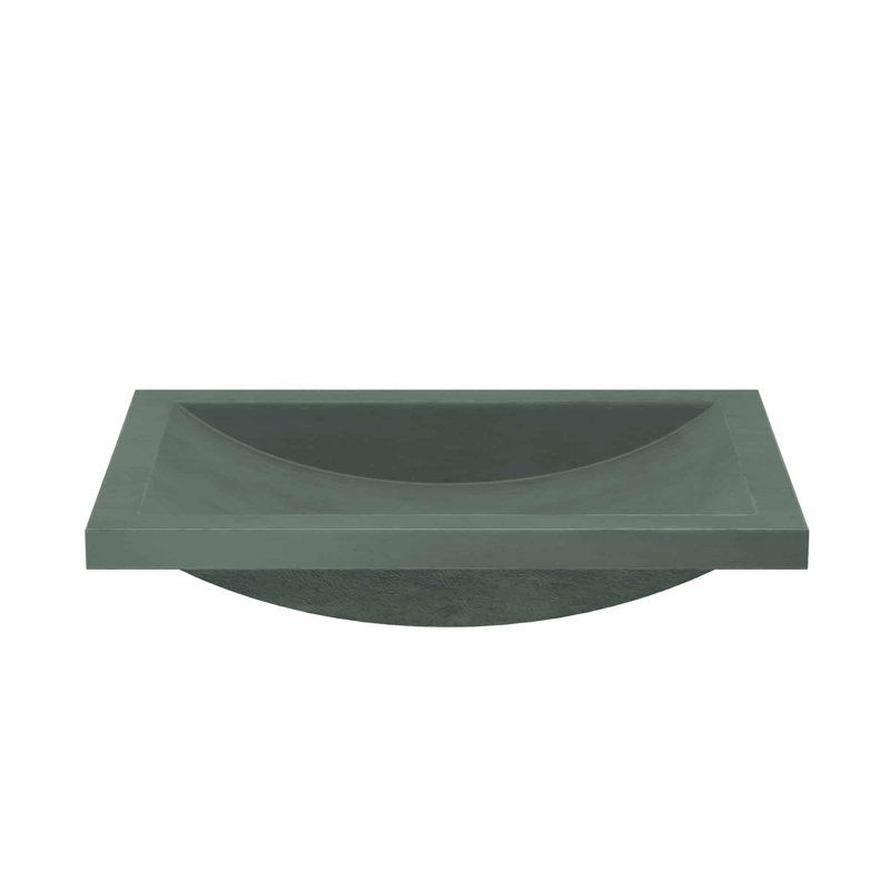 Lavabo de salle de bain rectangulaire encastré en béton Cabrillo NativeStone, Forêt