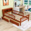 Lit simple avec tiroirs et tablettes de rangement-262780919