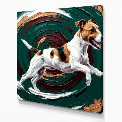«Dogs Parson Russell Terrier», art mural sur toile verte