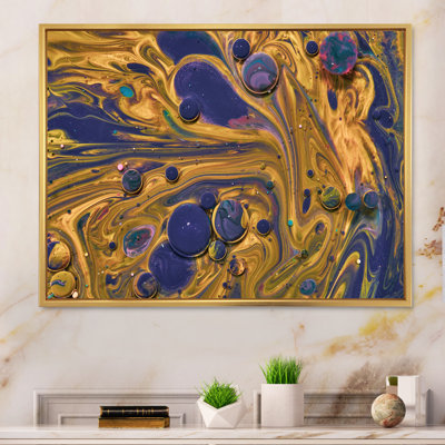 Art en acrylique jaune et bleu