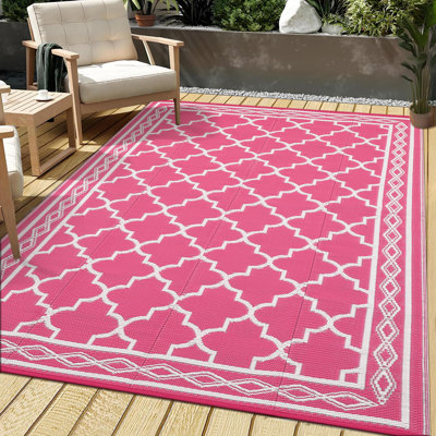 Morocco Outdoor Mats Plastic Straw Rug Waterproof Modern Washable Outdoor Rug for Garden Backyard Picnic Camping RV Deck Beach Trailer