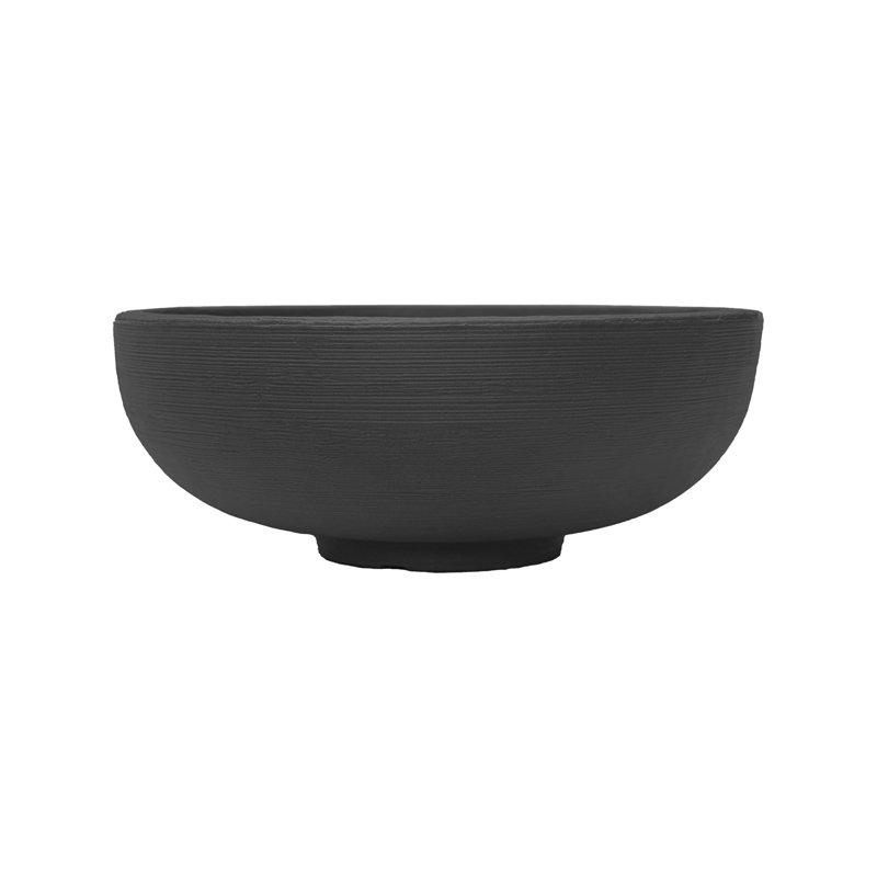 Orinoco Plastic Pot Planter, Caviar Black, 12" H x 31.75" W x 31.75" D