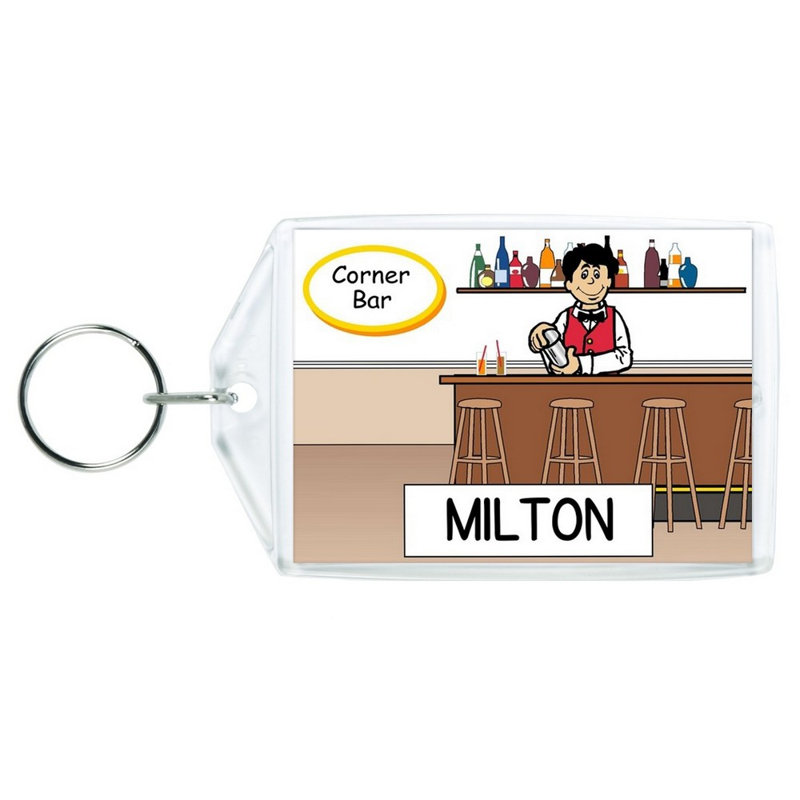 Personnalisé barman - porte-clés acrylique mâle