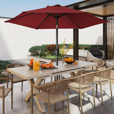 Cemil 225 cm W X 225 cm D Round Tilt Market Parasol with Crank Lift