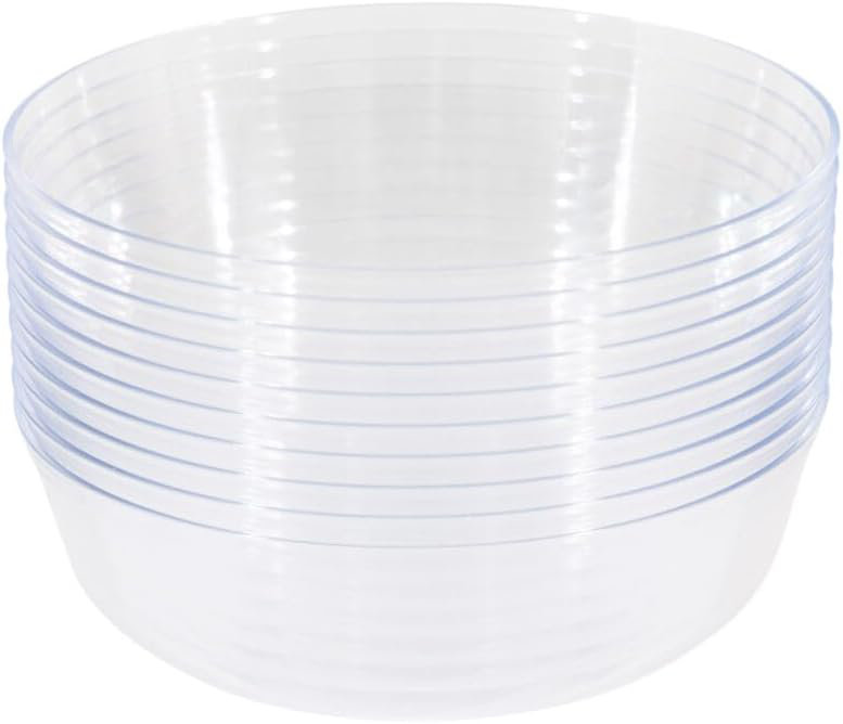 Bols jetables ronds en plastique transparent EcoQuality, Ensemble de 20