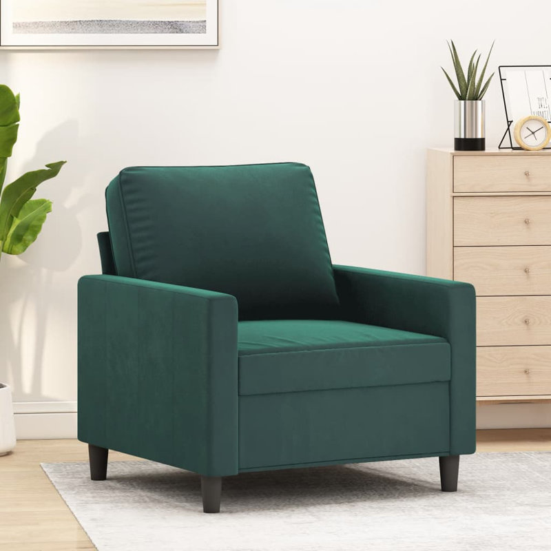 Canapé rembourré 30,7 po Douam, 100 % polyester vert foncé