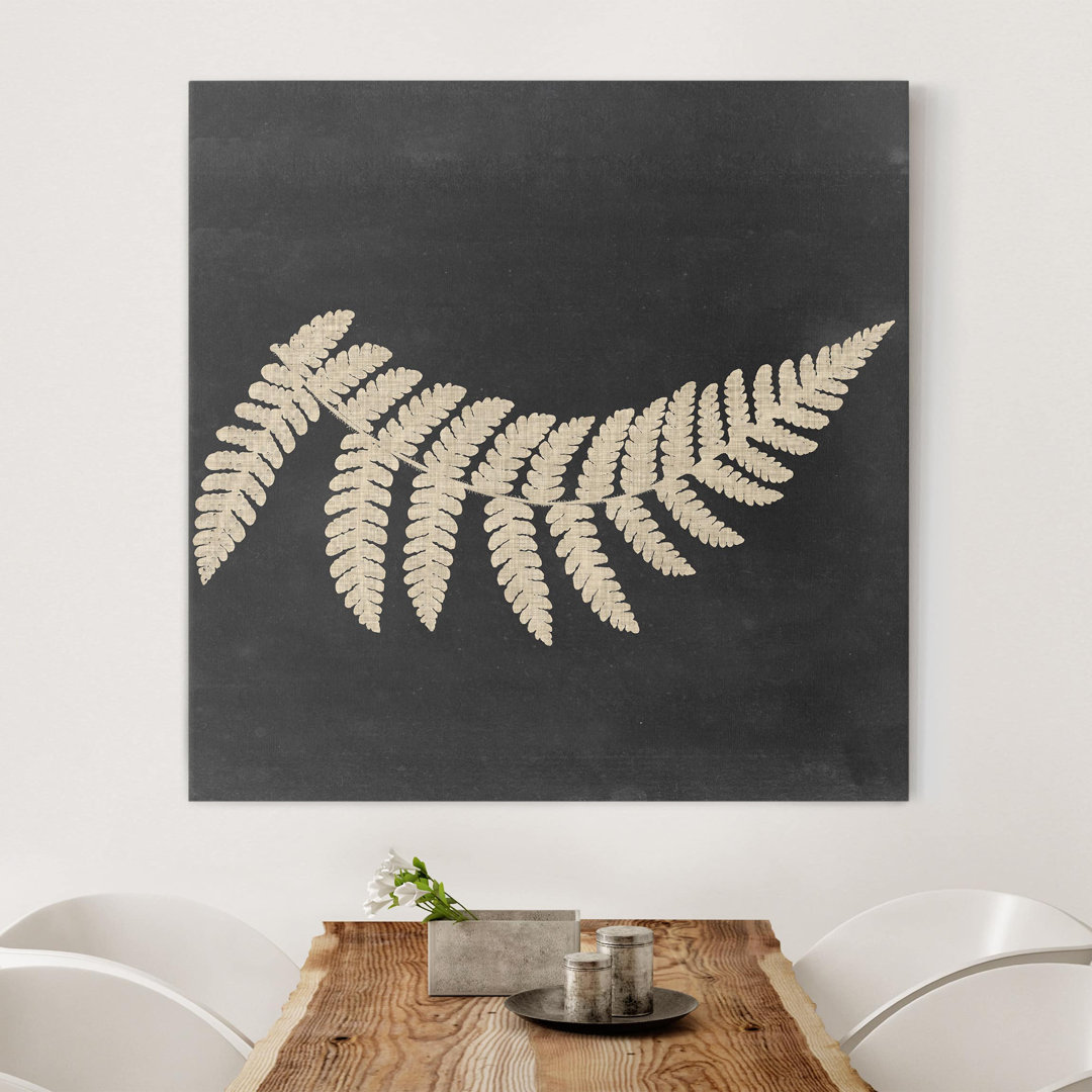 Leinwandbild Fern with Linen Structure IV