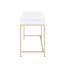 Bureau Hip Hip 2 blanc brillant avec caractéristiques dorées pour une mise à jour de chambre à coucher moderne chic et confortable