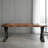 Natural Edge Solid Wood Desk with Thickened Iron Legs-154359871