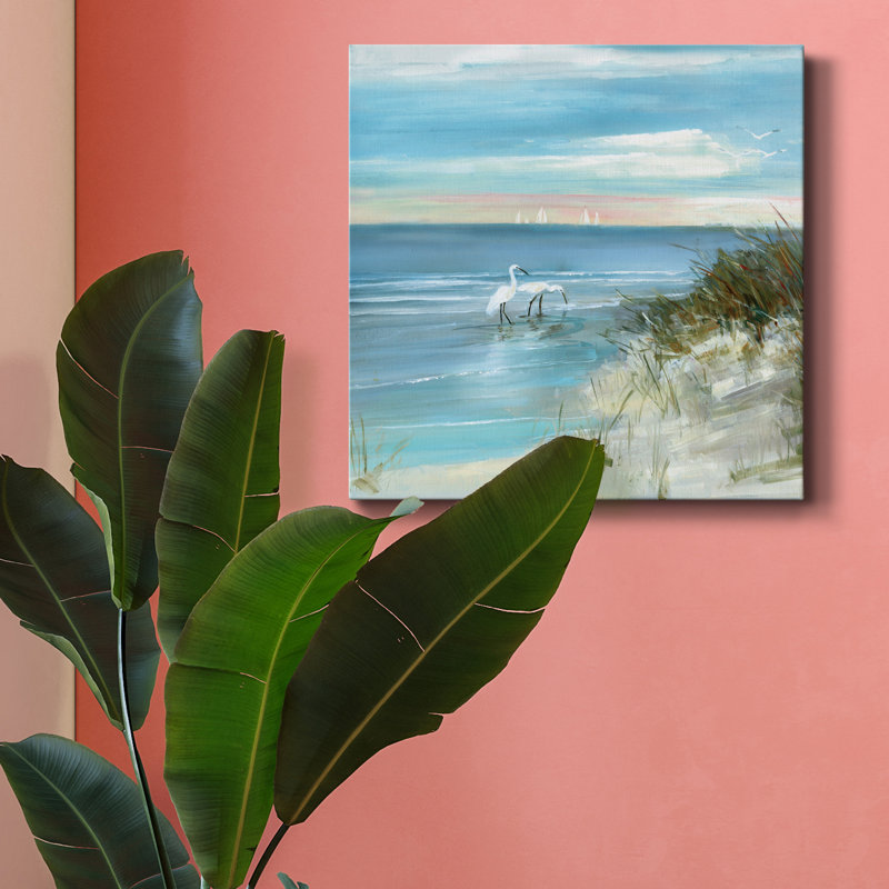 Pêche côtière - reproduction d'art sur toile tendue, H 16 po x l 16 po x P 1 po