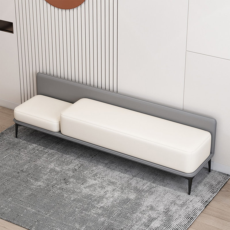 Banc rembourré gris, Gris, H 20,47 po x l 59,06 po x P 15,75 po