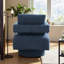 Fauteuil d'appoint pivotant de 29,13 po de largeur avec rotation de 360 degrés, revêtement en tissu bouclé et structure en bois massif-1971228086