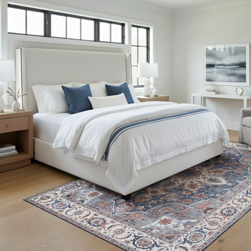 Tapis en chenille Aliyeh Dream Mink, Bleu, 6' 6" x 9' 6"