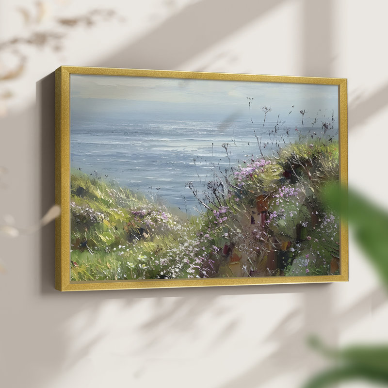 Paysages rétro-DLVI-reproduction encadrée, H 22 po x l 28 po, Doré