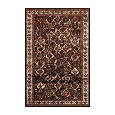 Tapis persan noir lavable à la machine