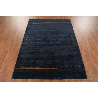 Navy Blue Handmade Gabbeh Oriental Rug 5