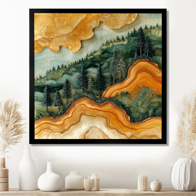 Gloryann Emerald River Into The Pine Wood Forest II - forêt, art mural grand