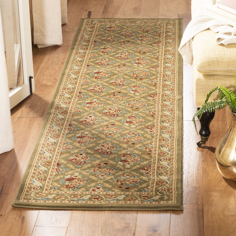 Tapis oriental vert Fransen, Tapis de couloir 2 pi 3 po x 16 pi