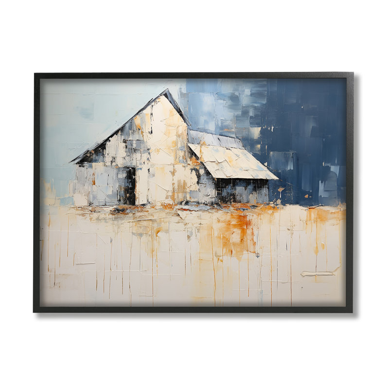 «Barn Barn Abstraction» par Ramona Murdock, reproduction d'art sur toile, Giclée encadrée noir minuit, H 24 po x l 30 po