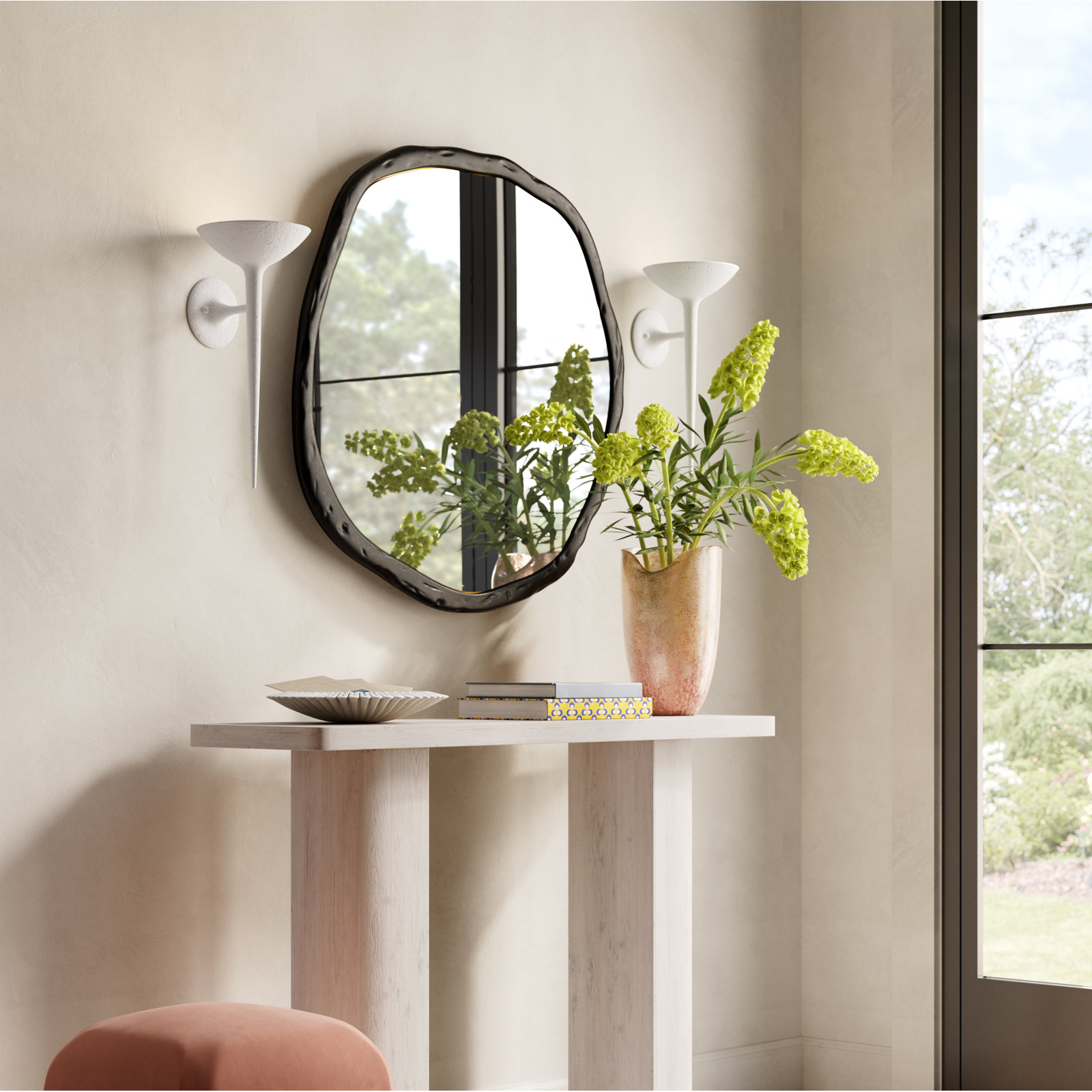Nola Accent Mirror, 36.5" x 36.5", Black