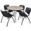Plateau de table Kee, 4 chaises empilables-679235405-679235378-679235382