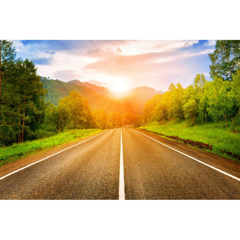Sunny Road - reproduction sur toile tendue, H 32 po x l 48 po x P 1 po