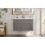 Meuble-lavabo mural 36 po, rangement flottant avec 2 tiroirs, tiroir basculant, lavabo en céramique, design moderne