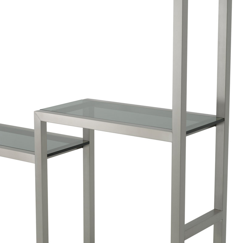 Corrado II Bookcase, Black/Brushed Steel/Smoke