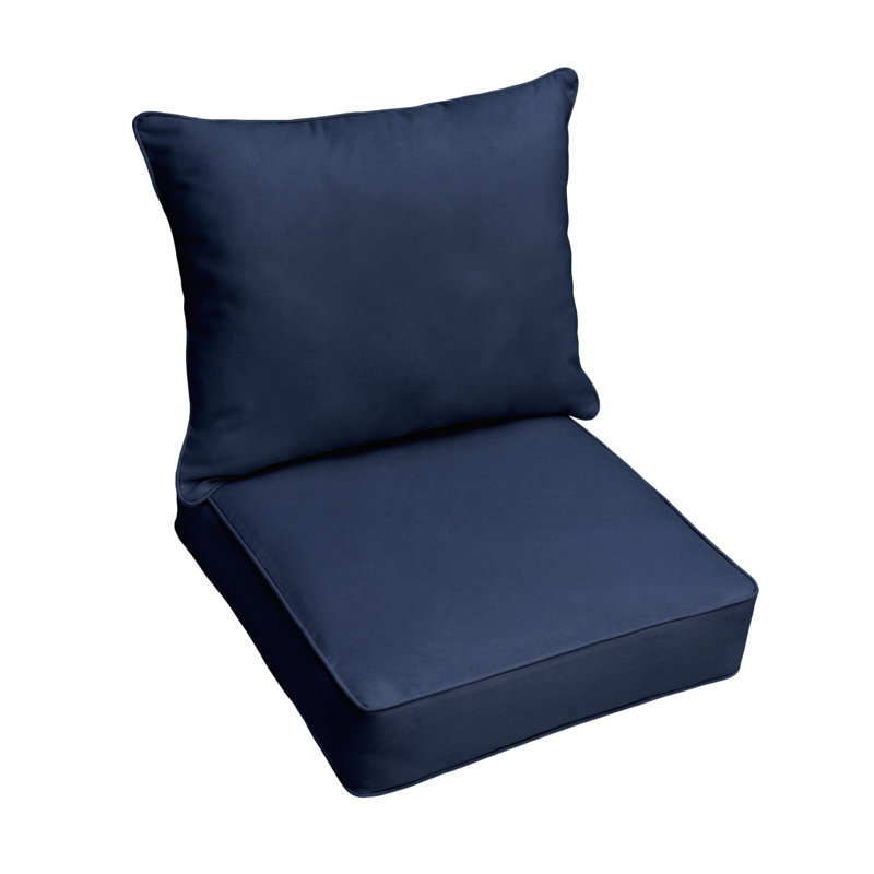 Desma Indoor/Outdoor Sunbrella Seat/Back Cushion, 5" H x 23" W x 25" D, Sunbrella - Canvas Navy