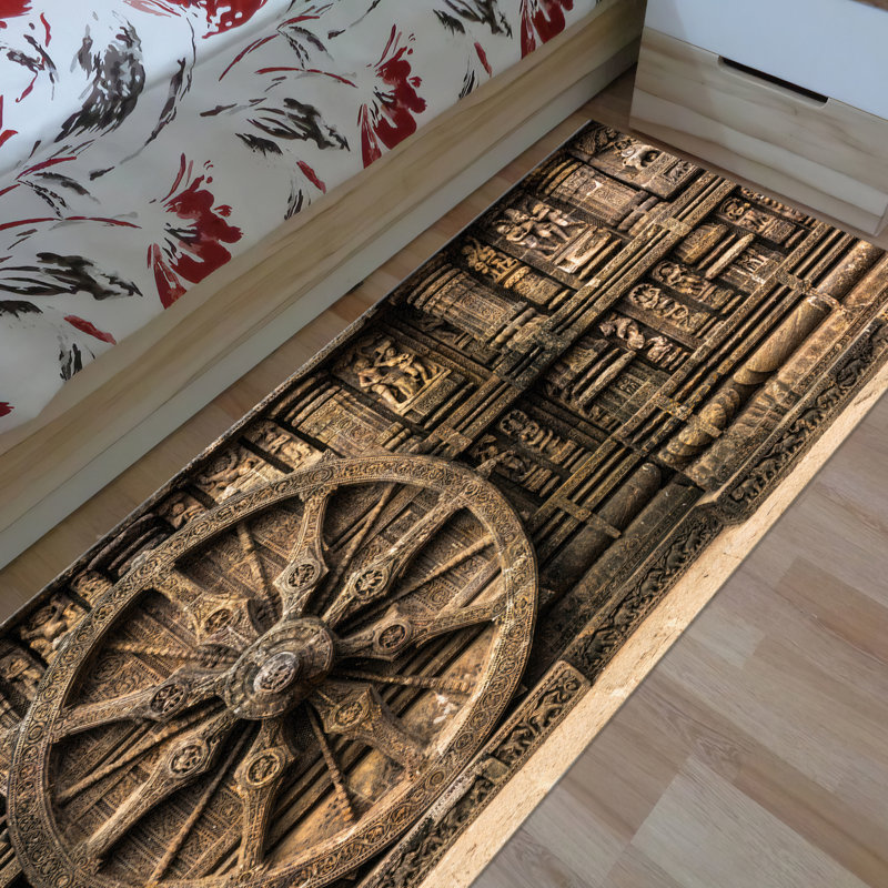 High-Quality Floral Printed Rug with Soft Pile Ideal for Adding a Touch of Elegance and Comfort to Your Living Room or Bedroom