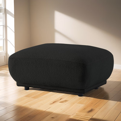 Removeable Wool Ottoman, Sherpa Ottoman Foot Rest , Modern Vanity Stool Seating For Girls Women, Foot Stool For Living Room Set by Latitude Run