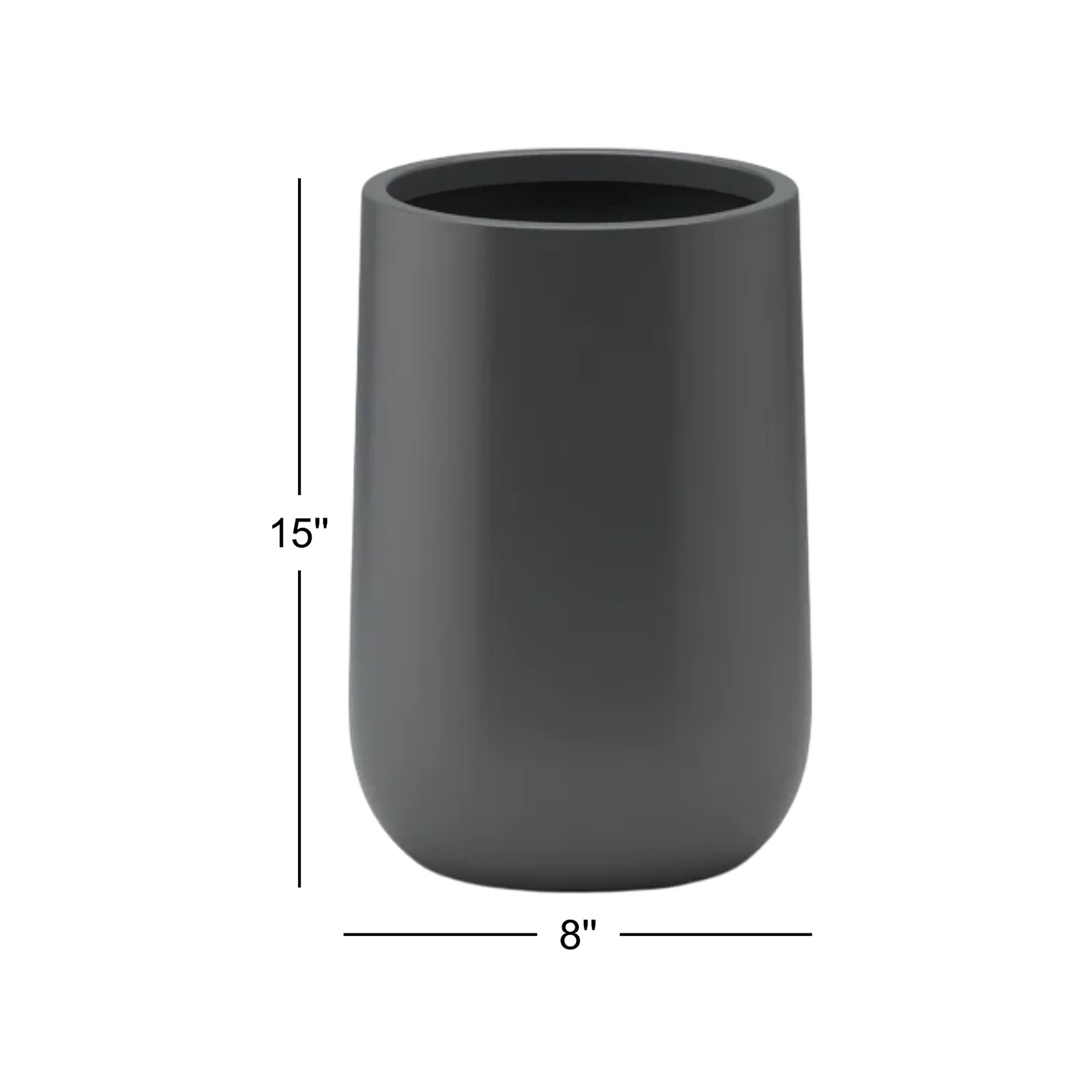 Rosenda Handmade Planter, Gray, 15" H x 8" W x 8" D