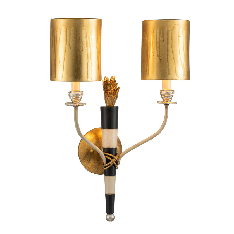 Hanoverton 2 Light Sconce in Black and White Striped
