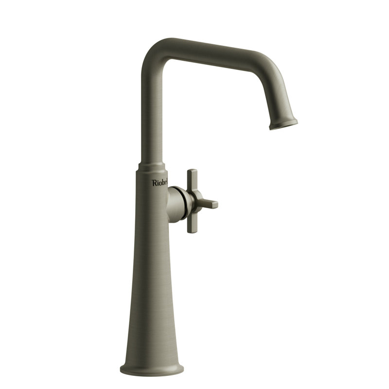 Momenti Single Bathroom Faucet with U-Spout, Brushed Gold, Cross