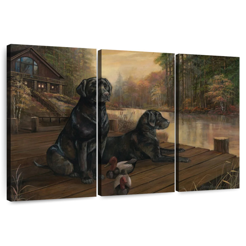 Brampt chiens en attente de demain, H 36 po x l 57 po