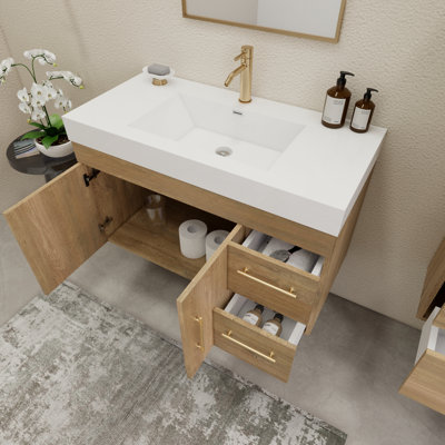 Ensemble de meuble-lavabo simple mural 41,9 "